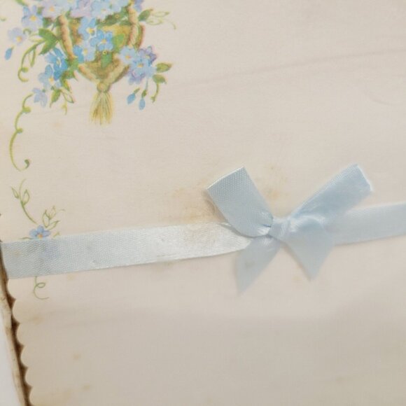 Vtg Boxed Country Core Blue Floral Water Well Stationary Telephone Address Book - Picture 2 of 9